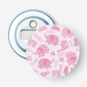 achtergrond van babymeisje button flesopener