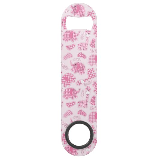 achtergrond van babymeisje speed flessenopener (Achterkant)