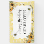 Achtergrond van Banner bij Honey Bee Birthday (Verticaal)