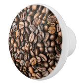 Achtergrond van bruine koffie keramische knop (Rechts)