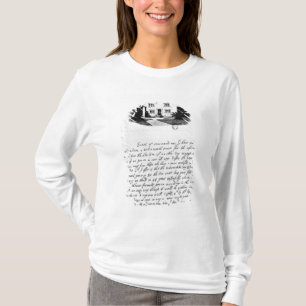 Achtergrond van de brief ter illustratie van huis t-shirt