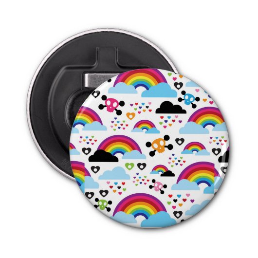 Achtergrond van de leemte van de regenboogbek button flesopener (Voorkant)