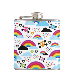 Achtergrond van de leemte van de regenboogbek heupfles