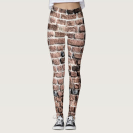 Achtergrond van de oude baksteenwand leggings