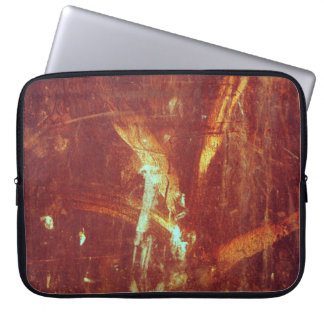 Achtergrond van de oude roestachtige oppervlaktext laptop sleeve