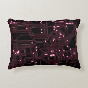 achtergrond van de roze microchip, 3d,ab accent kussen