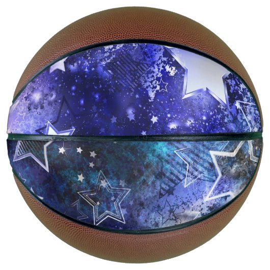 Achtergrond van de ruimte met sterren basketbal (Voorkant)