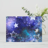 Achtergrond van de ruimte met sterren bedankkaart (Staand voorkant)