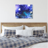 Achtergrond van de ruimte met sterren canvas afdruk (Insitu (Slaapkamer))