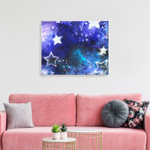 Achtergrond van de ruimte met sterren canvas afdruk (Insitu (Woonkamer))