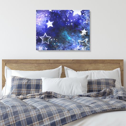 Achtergrond van de ruimte met sterren canvas afdruk (Insitu (Slaapkamer))