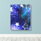 Achtergrond van de ruimte met sterren canvas afdruk (Insitu (Houten vloer))