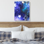 Achtergrond van de ruimte met sterren canvas afdruk (Insitu (Slaapkamer))