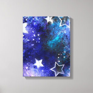 Achtergrond van de ruimte met sterren canvas afdruk