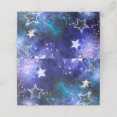 Achtergrond van de ruimte met sterren klantenkaartje (Buitenkant ongevouwen)