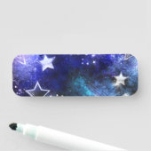 Achtergrond van de ruimte met sterren naamplaatje (In situ)