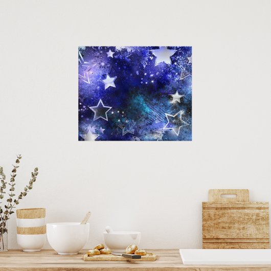 Achtergrond van de ruimte met sterren poster (Keuken)