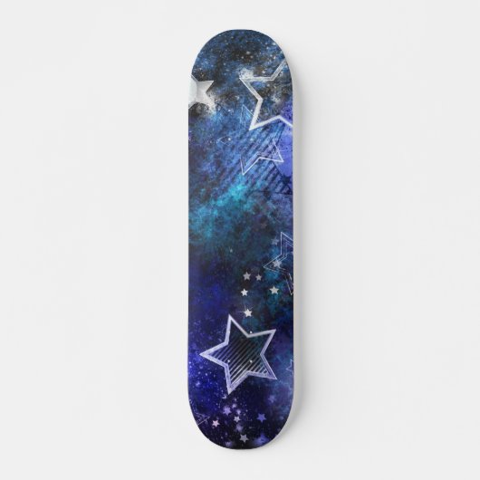 Achtergrond van de ruimte met sterren skateboard (Voorkant)