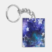 Achtergrond van de ruimte met sterren sleutelhanger (Voorkant Links)