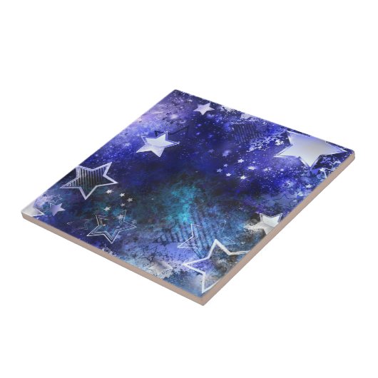 Achtergrond van de ruimte met sterren tegeltje (Zijkant)