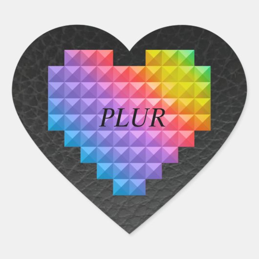 achtergrond van digitaal kunstleder hart sticker (Voorkant)