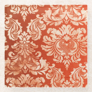 Achtergrond van Floral behang Glazen Onderzetter