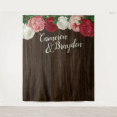 Achtergrond van Floral Rustic Wedding Party Wandkleed (Voorkant)