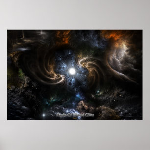 Achtergrond van fractale Chaos CRTXR Poster