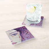 Achtergrond van gekleurde Waterverf Glazen Onderzetter (Schuin)