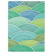 Achtergrond van gekrulde abstracte groene golven klembord (Achterkant)