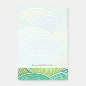 Achtergrond van gekrulde abstracte groene golven post-it® notes (Voorkant)