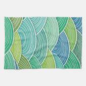 Achtergrond van gekrulde abstracte groene golven theedoek (Horizontaal)