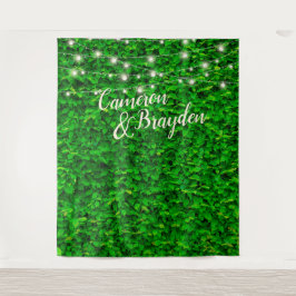 Achtergrond van groene muur - Twinking Lights Wedd Wandkleed