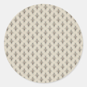 Achtergrond van het Cream Pattern Ronde Sticker