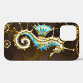 Achtergrond van hout met mechanische zeepaardjes Case-Mate iPhone case (Achterkant (horizontaal))