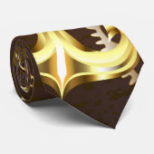 Achtergrond van hout met mechanische zeepaardjes stropdas (Opgerold)