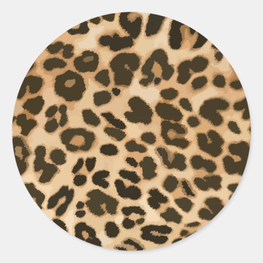 Achtergrond van leopard-afdrukken ronde sticker (Voorkant)