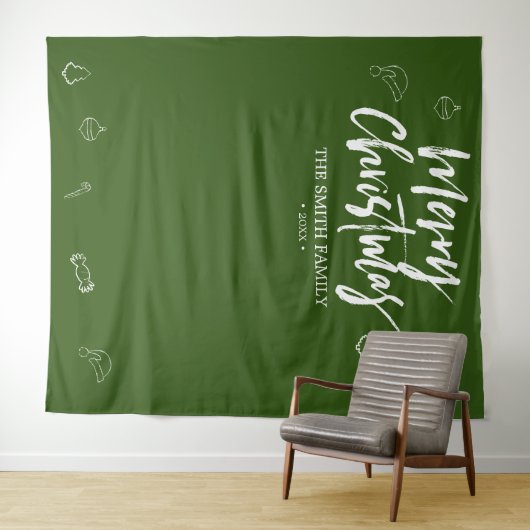 Achtergrond van Merry KerstBooth Prop Wandkleed (In Situ (horizontaal))