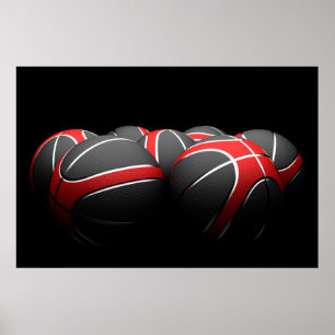 achtergrond van moderne basketbalballen poster
