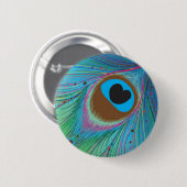 Achtergrond van pacockveren ronde button 5,7 cm (Voorkant /achterkant)