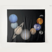 Achtergrond van planeten in het zonnestelsel wandkleed (Voorkant (horizontaal))