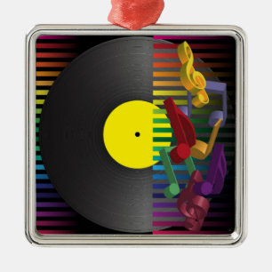 Achtergrond van Retro Party Metalen Ornament