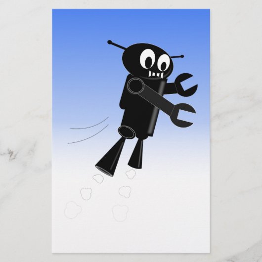 Achtergrond van robot Blue Sky Briefpapier (Voorkant)