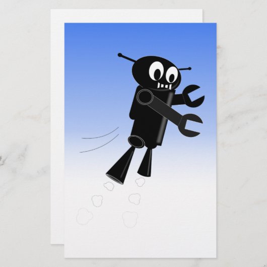 Achtergrond van robot Blue Sky Briefpapier (Voorkant / Achterkant)