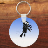 Achtergrond van robot Blue Sky Sleutelhanger (Voorkant)