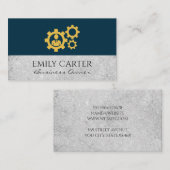 Achtergrond van  structuur tandwielpictogram visitekaartje (Voorkant / Achterkant)