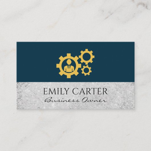 Achtergrond van structuur tandwielpictogram visitekaartje (Voorkant)