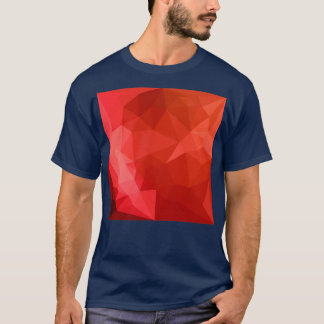Achtergrond van Tomato Red Abstract laag veelhoek T-shirt