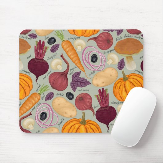 Achtergrond van verse groenten muismat (Met muis)