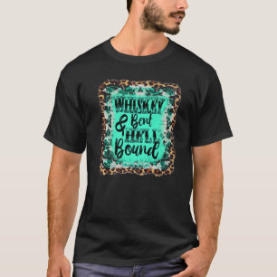 Achtergrond van whiskey Bent Turquoise Leopard Wes T-shirt